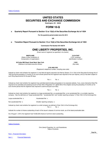 Thumbnail One Liberty Properties 10-Q Quarterly Report FY2013 