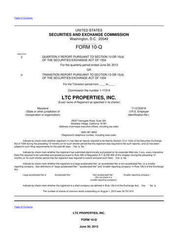 Thumbnail LTC Properties 10-Q Quarterly Report FY2013 