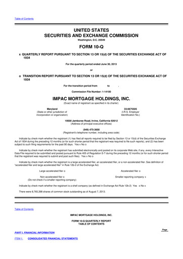 Thumbnail Impac Mortgage Holdings 10-Q Quarterly Report FY2013 