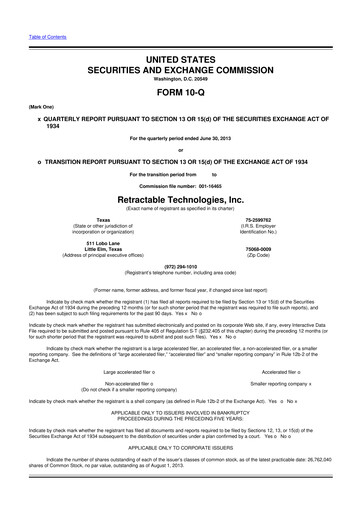 Thumbnail Retractable Technologies 10-Q Quarterly Report FY2013 