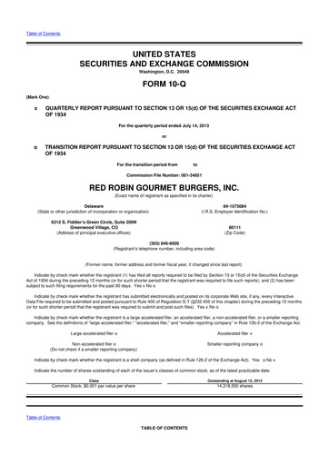 Thumbnail Red Robin
 10-Q Quarterly Report FY2013 