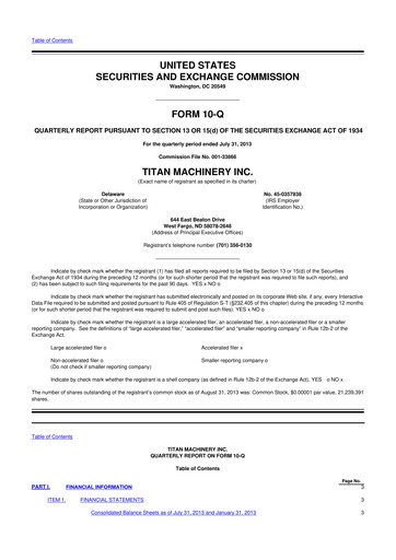 Thumbnail Titan Machinery 10-Q Quarterly Report FY2014 