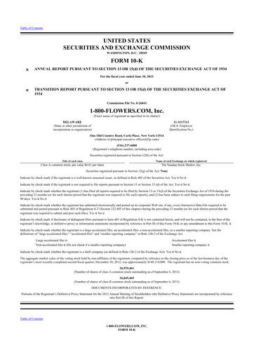 Thumbnail 1-800-Flowers.com, Inc.
 10-K Annual Report 2013