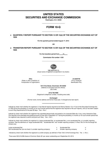 Miniature Kroger 10-Q Rapport trimestriel 2013 