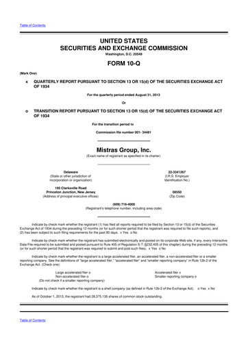 Thumbnail MISTRAS Group
 10-Q Quarterly Report FY2014 