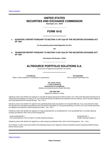 Thumbnail Altisource Portfolio Solutions
 10-Q Quarterly Report FY2013 