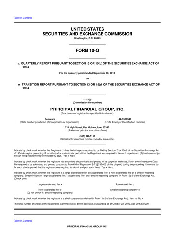 Thumbnail Principal Financial Group 10-Q Quarterly Report FY2013 