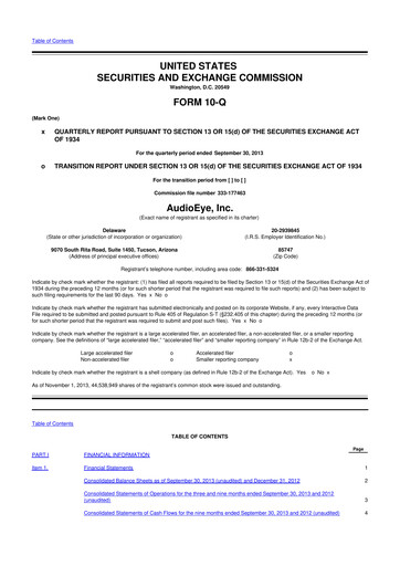 Thumbnail AudioEye 10-Q Quarterly Report FY2013 
