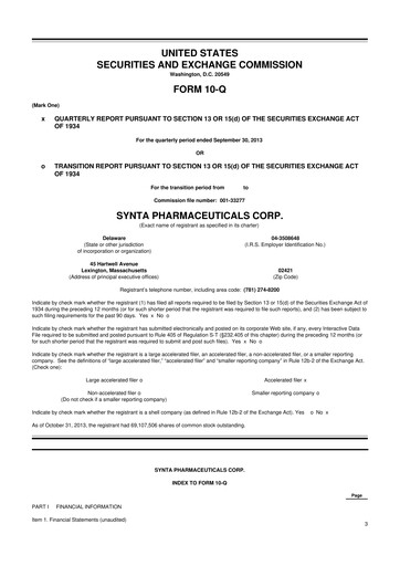 Thumbnail Madrigal Pharmaceuticals
 10-Q Quarterly Report FY2013 