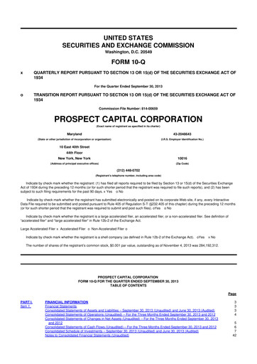 Thumbnail Prospect Capital 10-Q Quarterly Report FY 