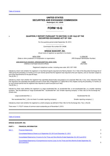 Miniature Dime Community Bancshares 10-Q Rapport trimestriel 2013 