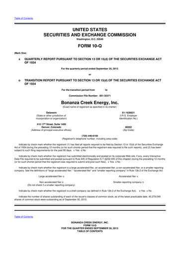 Thumbnail Civitas Resources 10-Q Quarterly Report FY2013 