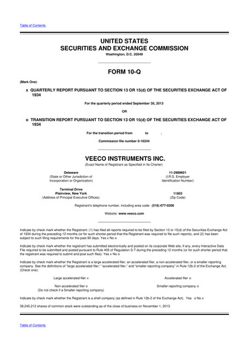 Thumbnail Veeco
 10-Q Quarterly Report FY2013 