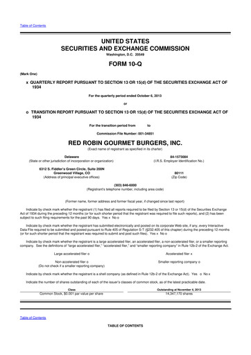 Thumbnail Red Robin
 10-Q Quarterly Report FY2013 