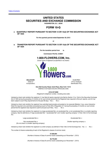 Thumbnail 1-800-Flowers.com, Inc.
 10-Q Quarterly Report FY2014 
