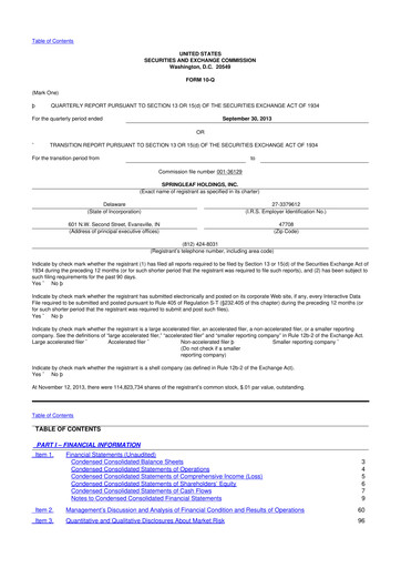Thumbnail OneMain Financial
 10-Q Quarterly Report FY 