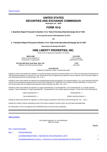 Thumbnail One Liberty Properties 10-Q Quarterly Report FY2013 