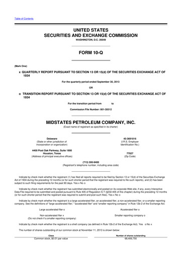 Miniature Amplify Energy
 10-Q Rapport trimestriel 2013 