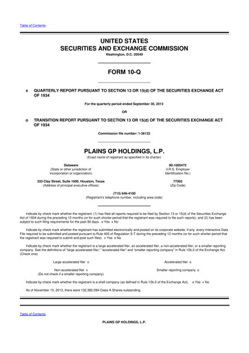 Thumbnail Plains GP 10-Q Quarterly Report FY2013 