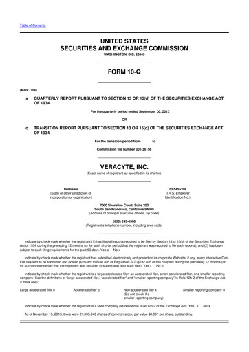 Thumbnail Veracyte 10-Q Quarterly Report FY2013 