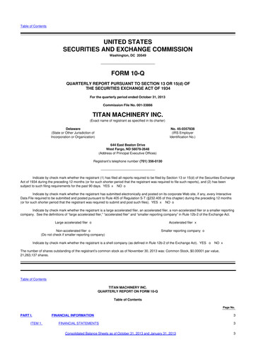 Thumbnail Titan Machinery 10-Q Quarterly Report FY2014 