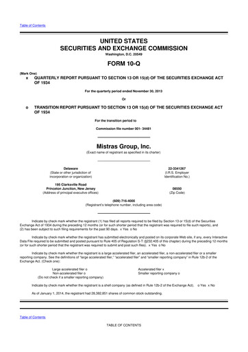 Thumbnail MISTRAS Group
 10-Q Quarterly Report FY2014 