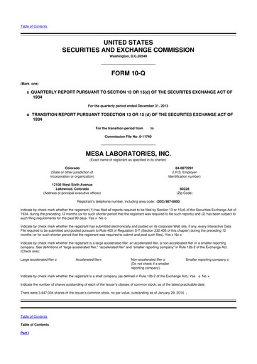 Thumbnail Mesa Laboratories 10-Q Quarterly Report FY2014 