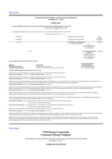 Thumbnail CMS Energy
 10-K Annual Report 2013