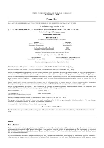 Thumbnail Textron 10-K Annual Report 2013