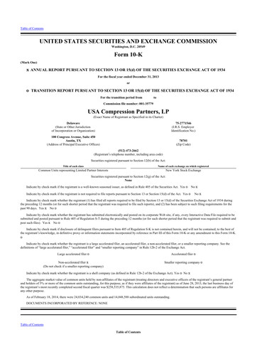 Thumbnail USA Compression Partners
 10-K Annual Report 2013