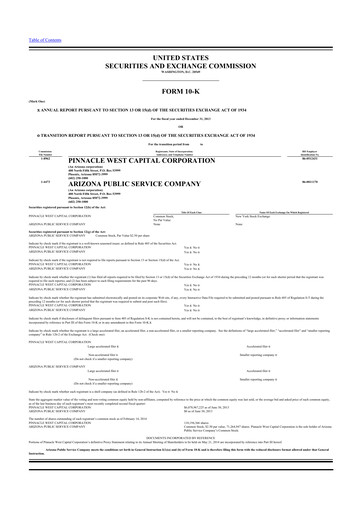 Thumbnail Pinnacle West Capital
 10-K Annual Report 2013