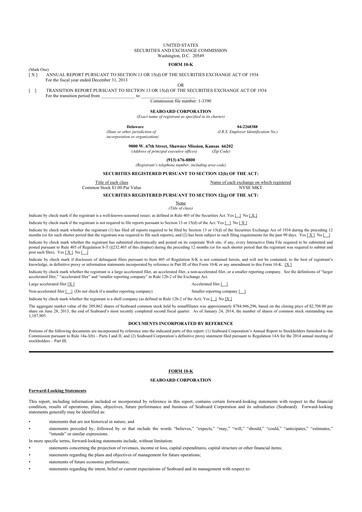 Miniature Seaboard Corporation 10-K Rapport annuel 2013