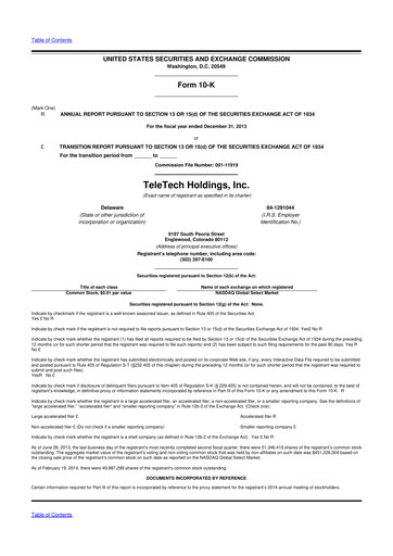 Thumbnail TTEC 10-K Annual Report 2013