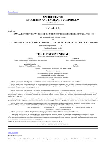 Miniature Veeco
 10-K Rapport annuel 2013