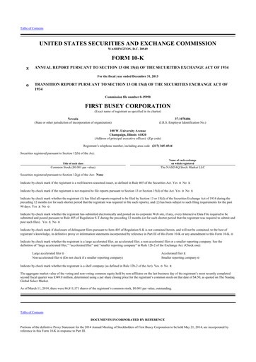 Thumbnail First Busey 10-K Annual Report 2013