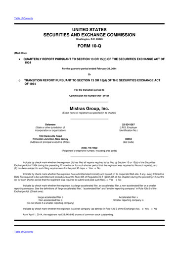 Thumbnail MISTRAS Group
 10-Q Quarterly Report FY2014 