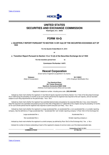 Thumbnail Hexcel
 10-Q Quarterly Report FY2014 