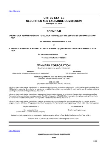 Thumbnail Winmark 10-Q Quarterly Report FY2014 