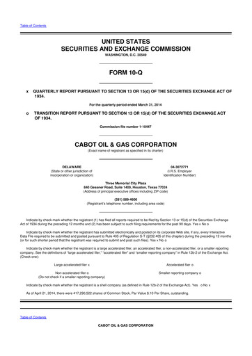 Vorschaubild Coterra Energy 10-Q Quartalsbericht 2014 
