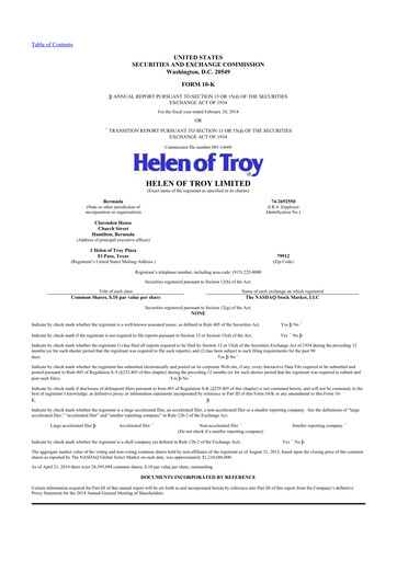 Thumbnail Helen of Troy 10-K Annual Report 2014