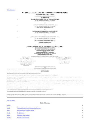 Vorschaubild Cemig 20-F Jahresbericht 