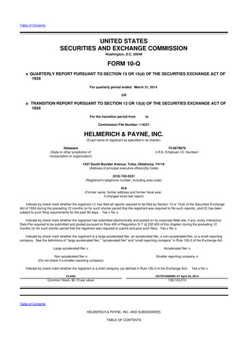 Thumbnail Helmerich & Payne

 10-Q Quarterly Report FY2014 