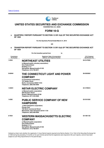 Thumbnail Eversource Energy 10-Q Quarterly Report FY2014 
