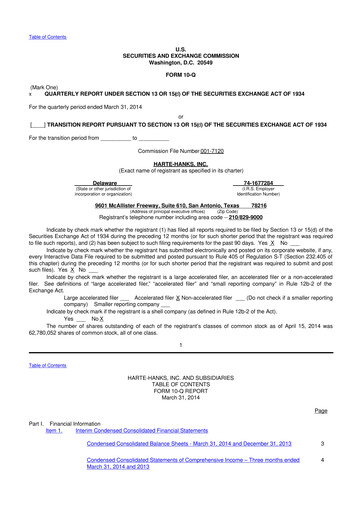 Miniature Harte Hanks 10-Q Rapport trimestriel 2014 