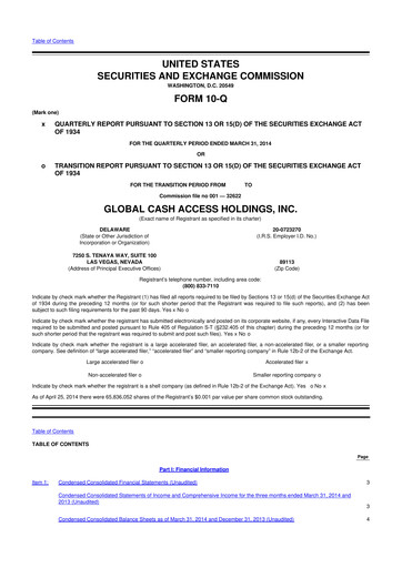 Thumbnail Everi Holdings
 10-Q Quarterly Report FY2014 
