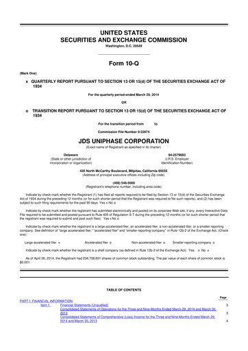 Thumbnail VIAVI Solutions
 10-Q Quarterly Report FY2014 