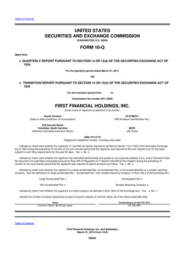 Miniature South State Corp 10-Q Rapport trimestriel 2014 