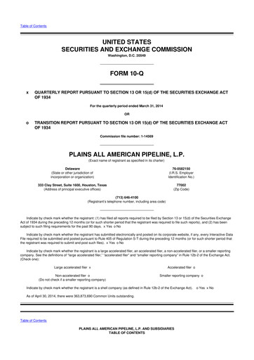 Thumbnail Plains All American Pipeline 10-Q Quarterly Report FY2014 