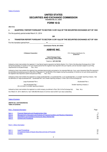 Thumbnail AbbVie 10-Q Quarterly Report FY2014 