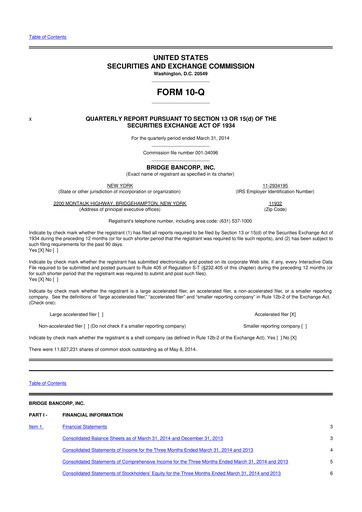 Miniature Dime Community Bancshares 10-Q Rapport trimestriel 2014 